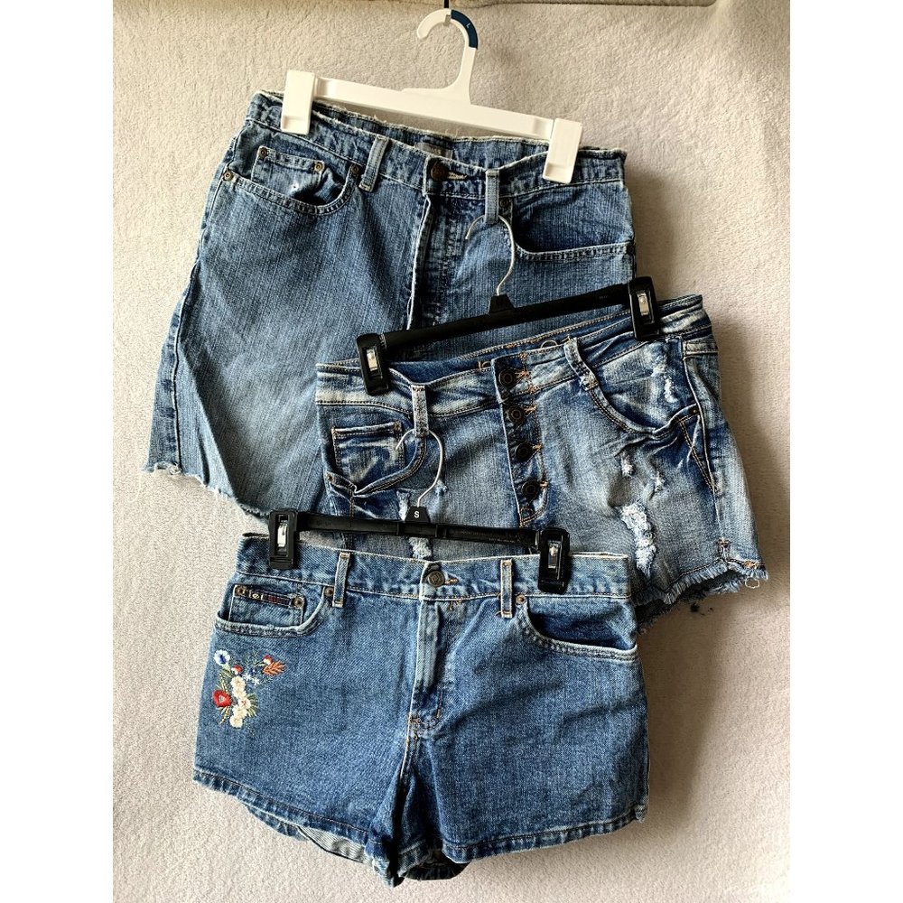 Bundle of 3 Women's Various Jean Shorts Waist 15-16"